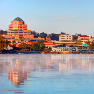 A city skyline.